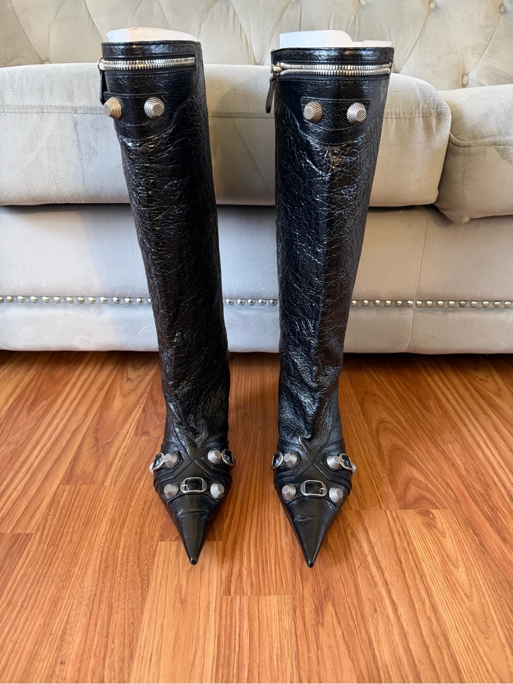 Balenciaga LeCagole Knee High Wide Leg Boots